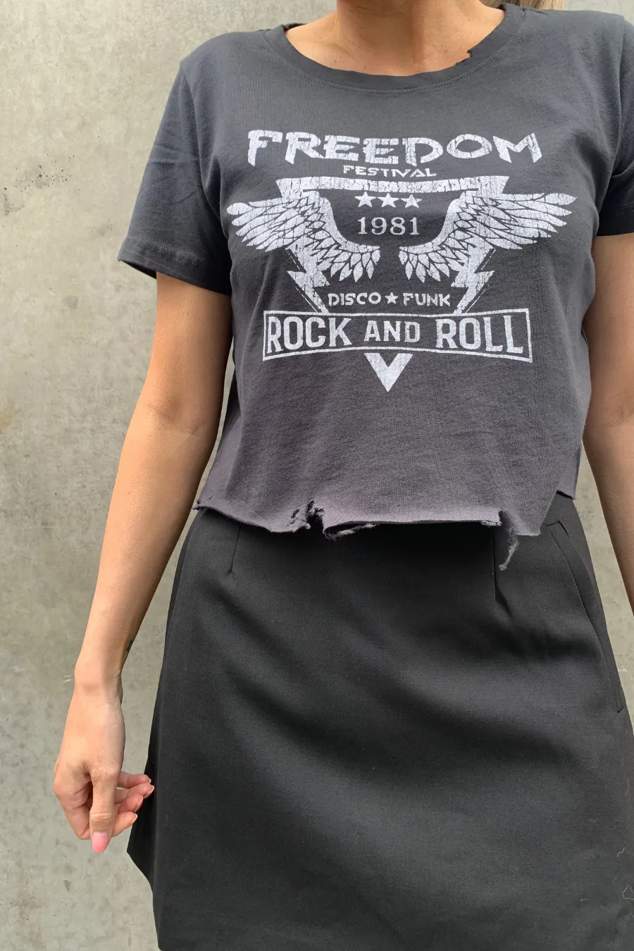 Freedom Festival Crop Tee Black
