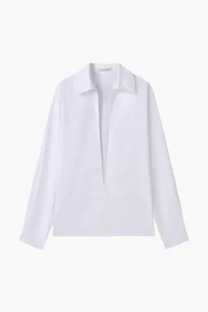 HAINES POPLIN FRONT SLIT SHIRT