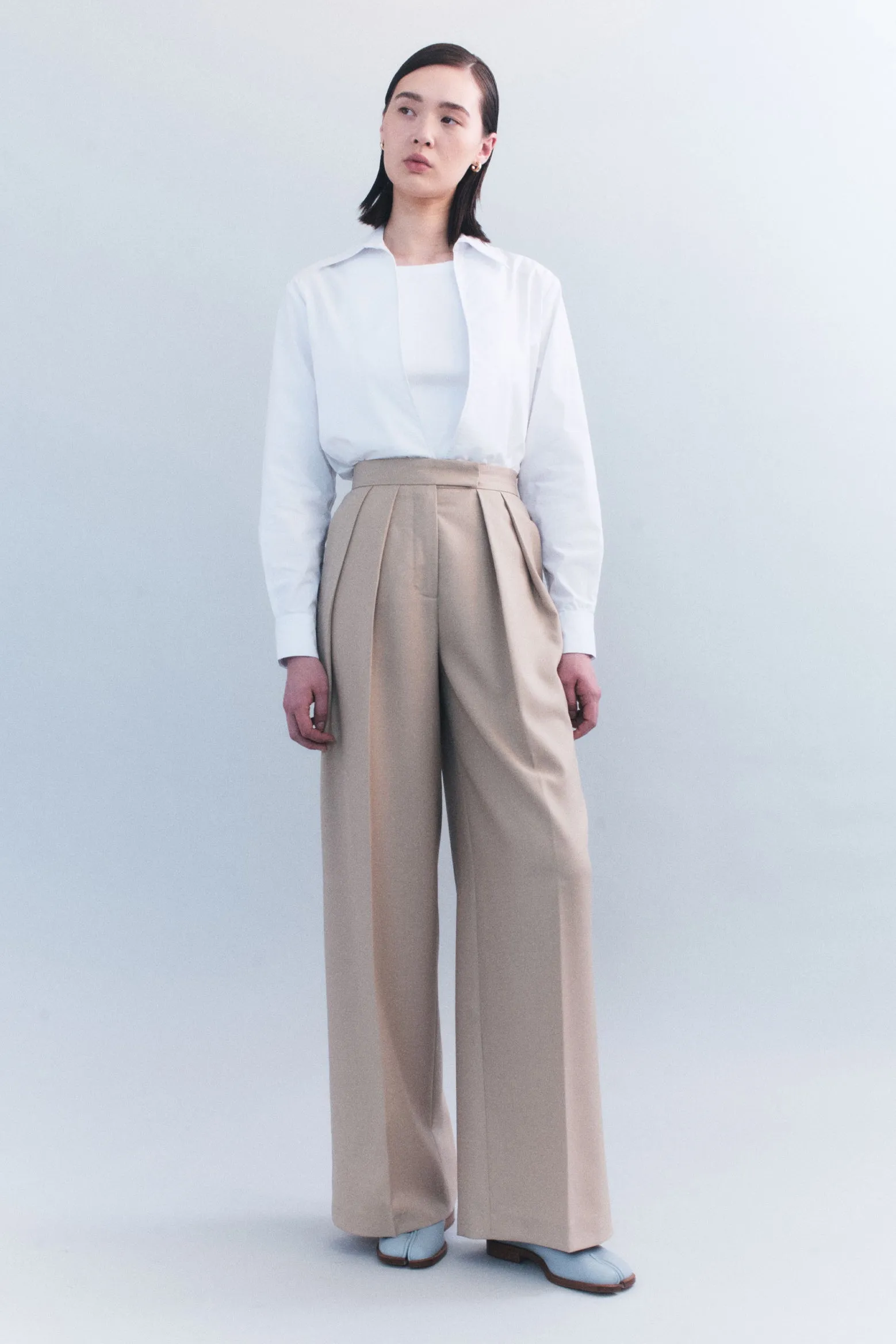 HAINES POPLIN FRONT SLIT SHIRT