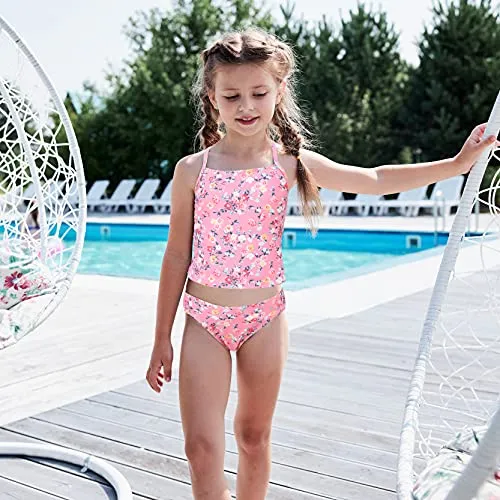 HowJoJo Big Girls Two Piece Tankini Swimsuit Bathing Suit Swimwear Size 14/7-16