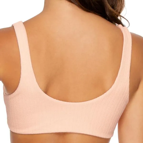 Jagged Bombshell Laced Bralette Bikini Top in Peachin
