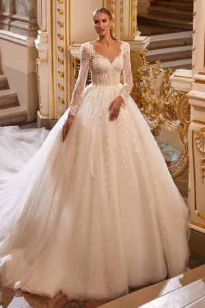 Julian Long Graceful Sleeve Wedding Dress