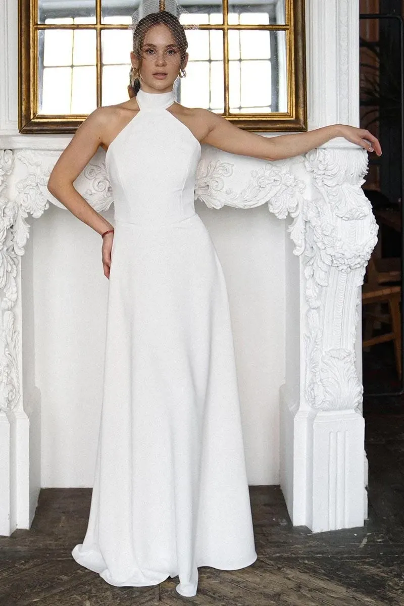 Juliette Ivory Graceful Halter Wedding Dress