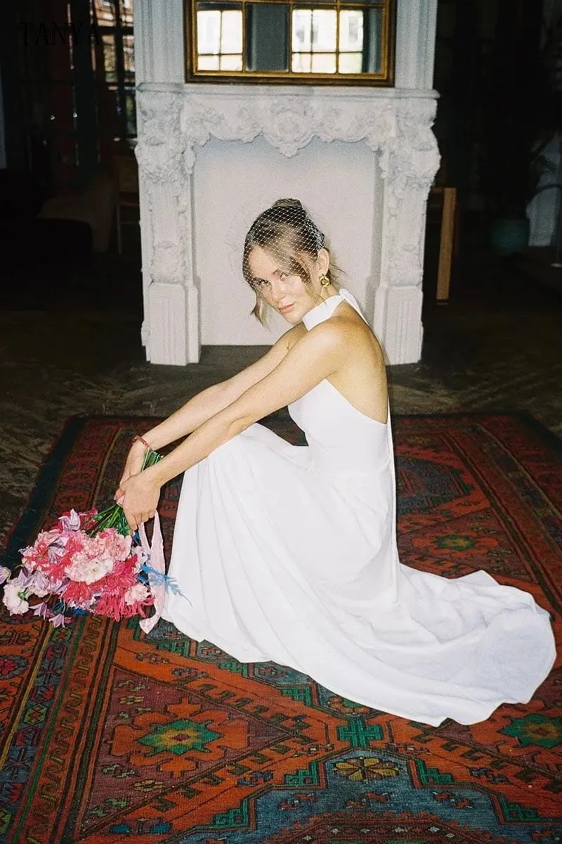 Juliette Ivory Graceful Halter Wedding Dress