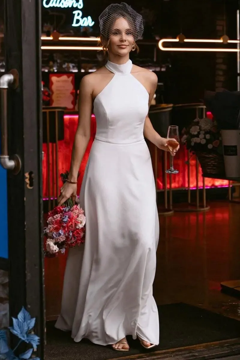 Juliette Ivory Graceful Halter Wedding Dress