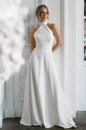 Juliette Ivory Graceful Halter Wedding Dress