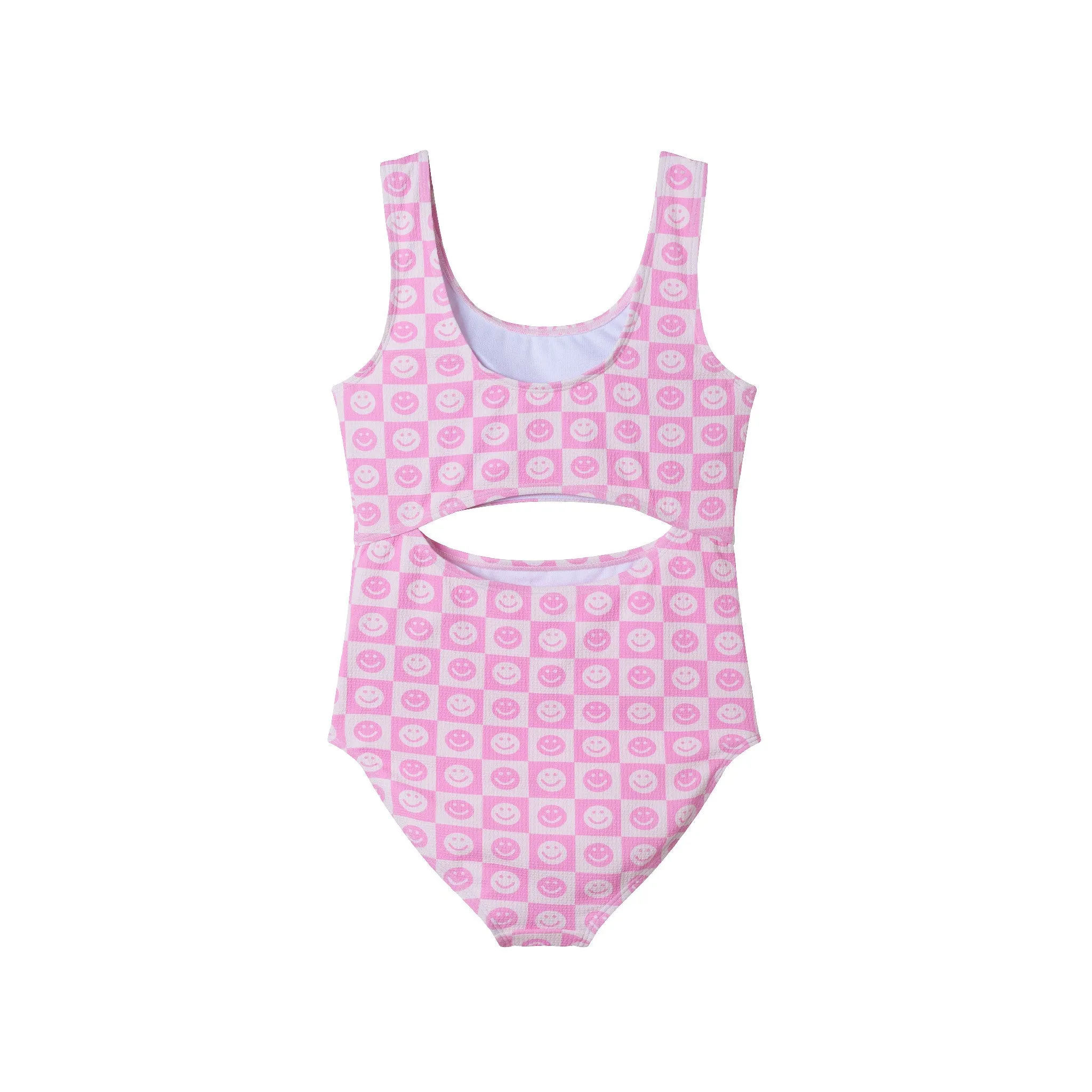 Kids (7-16) One Piece Swim Suit | Pink Smiley