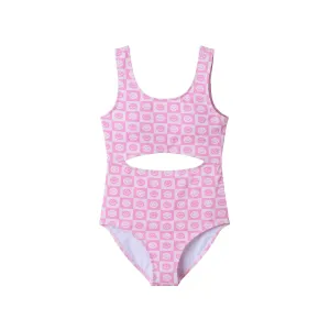 Kids (7-16) One Piece Swim Suit | Pink Smiley