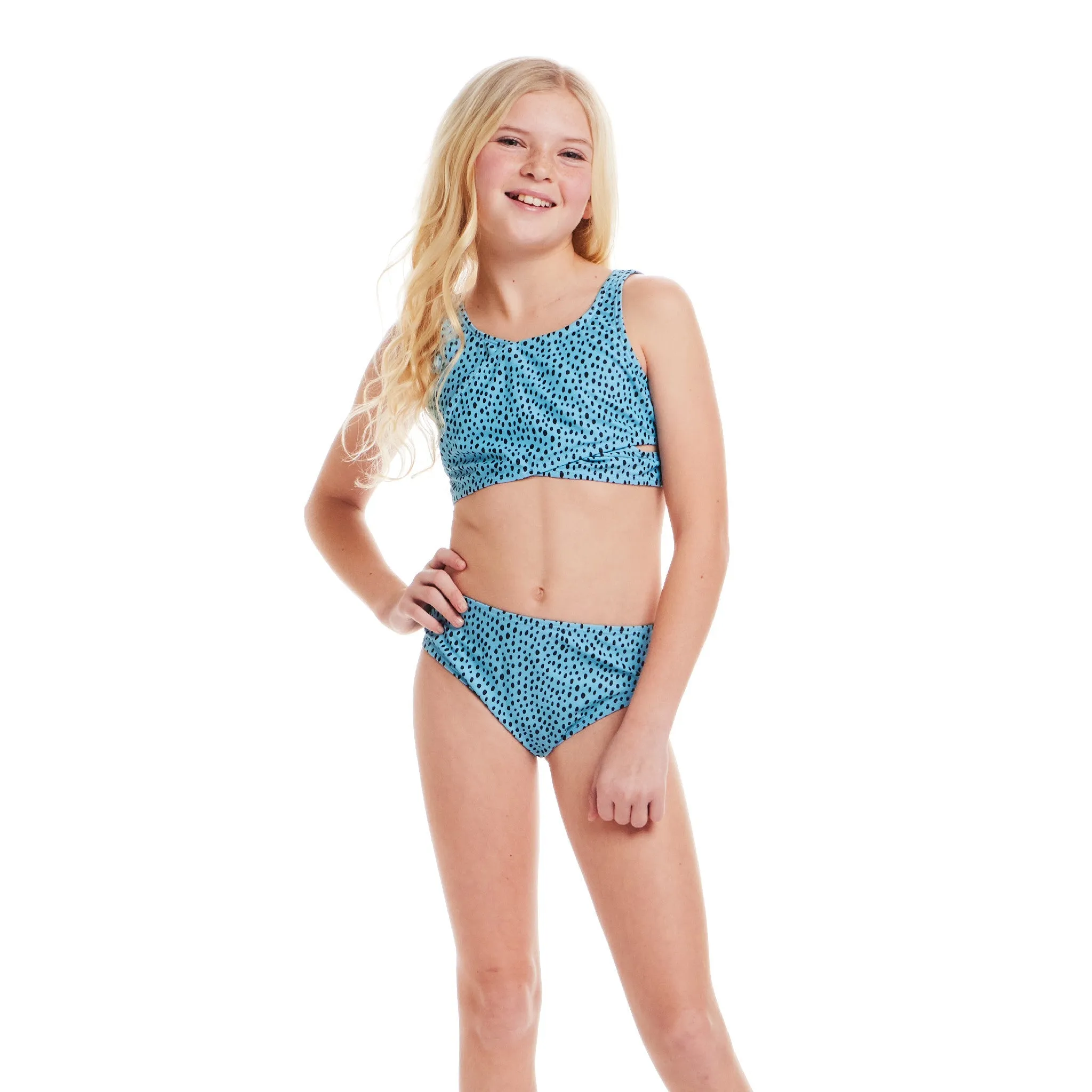 Kids (7-16) Two Piece Swim Suit | Dotted