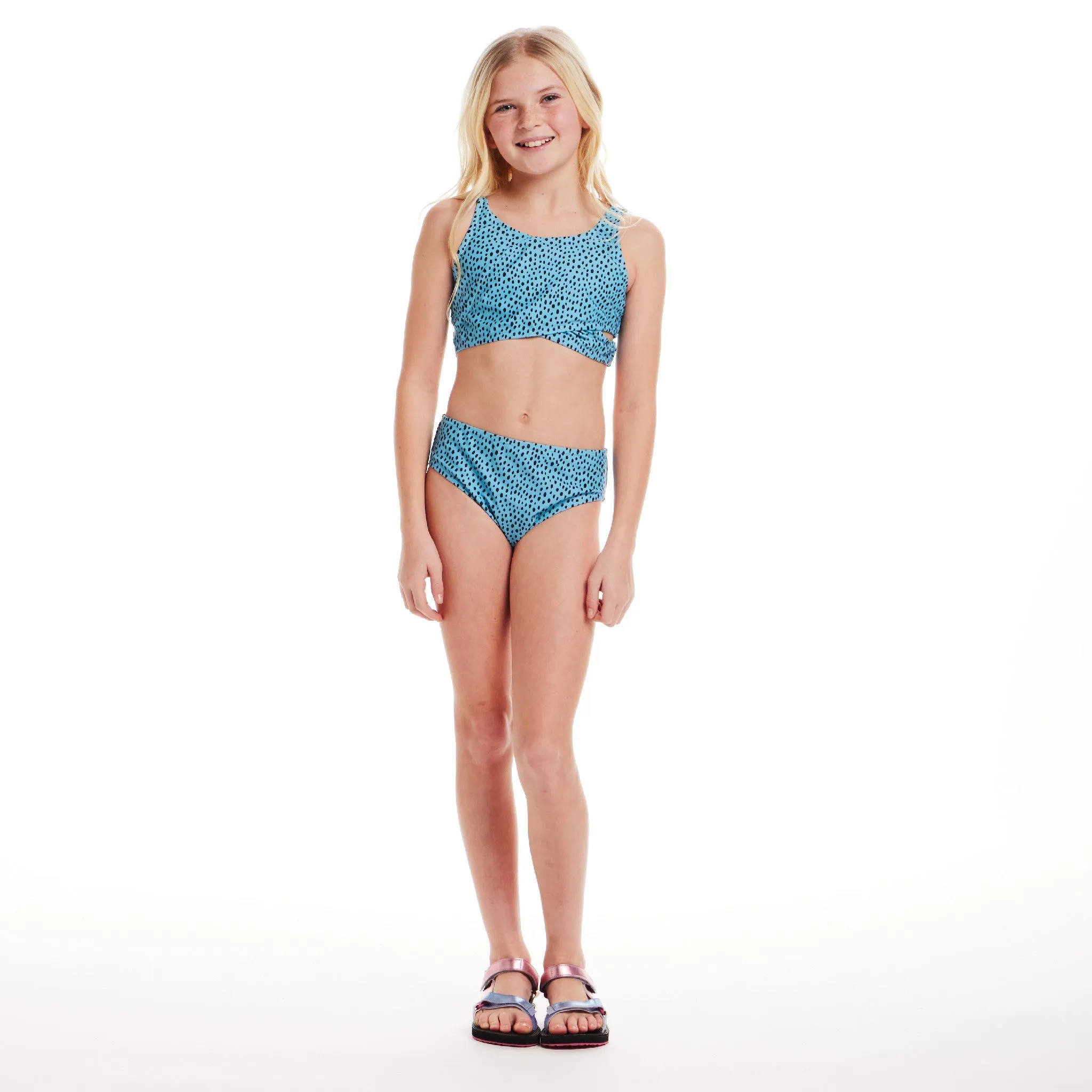 Kids (7-16) Two Piece Swim Suit | Dotted