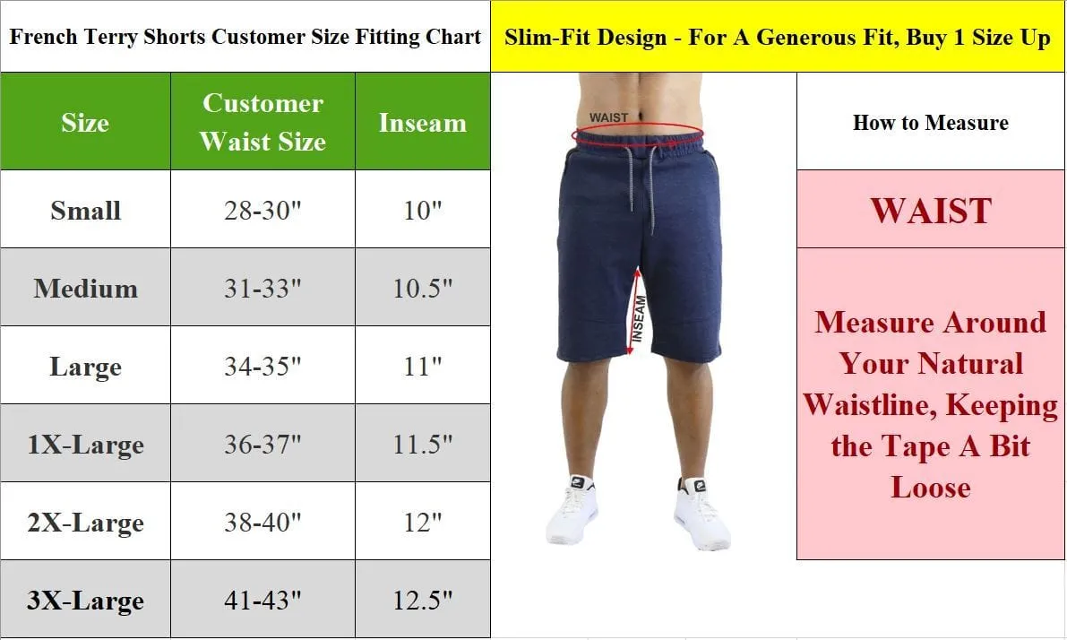 Mens French Terry Sweat Shorts W Contrast Trim
