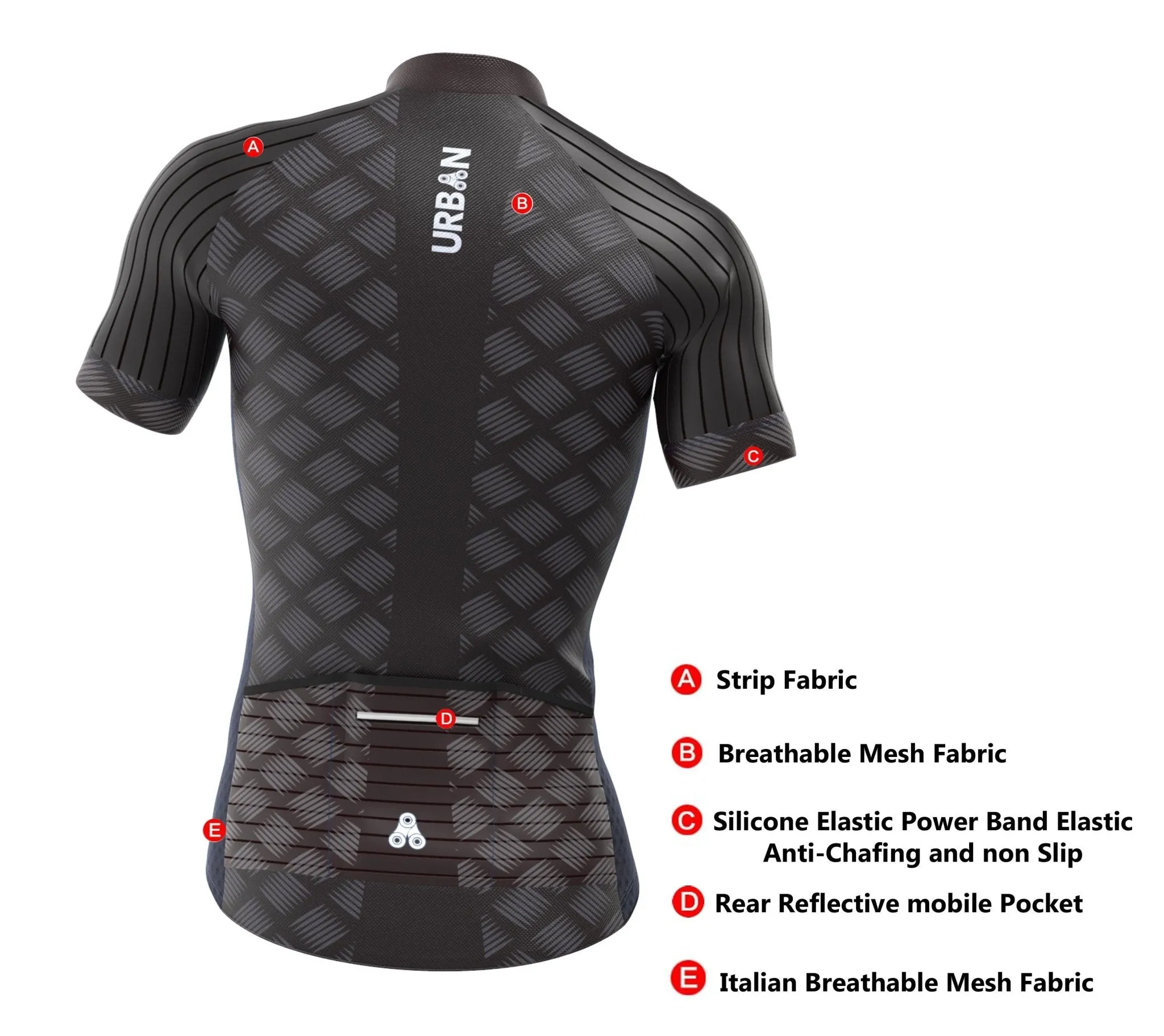Men’s Pro Urban Cycling Carbide Short Sleeve Jerseys / Bib Shorts