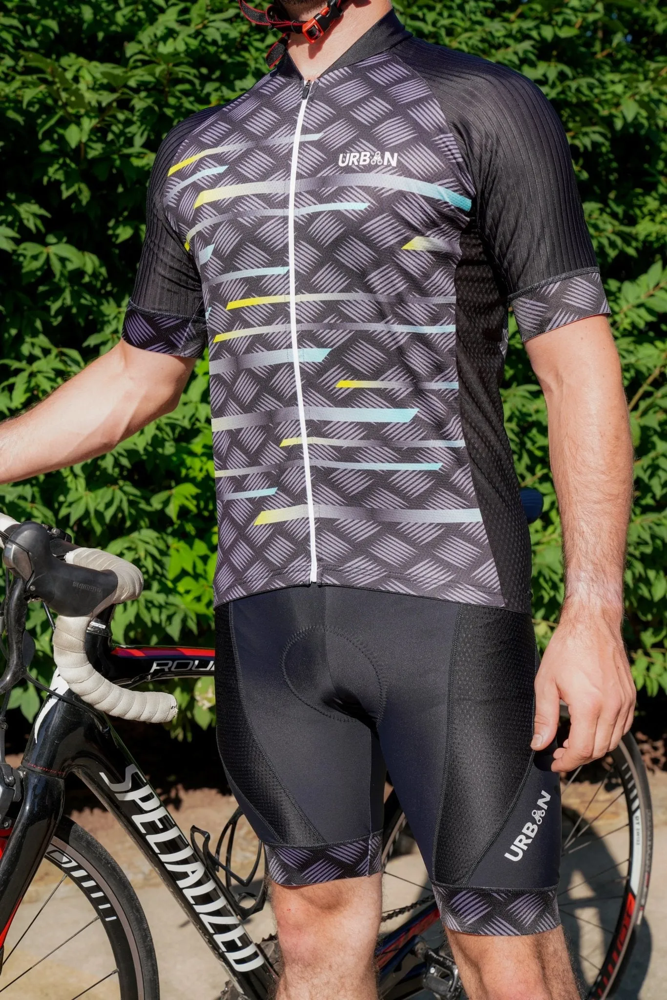 Men’s Pro Urban Cycling Carbide Short Sleeve Jerseys / Bib Shorts