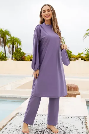 Modest Cap, Long Sleeve Top and Pants Burkini Swimwear