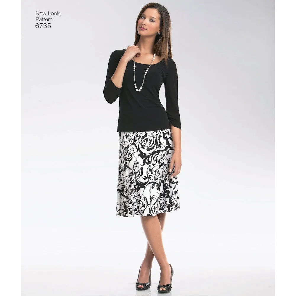 Newlook Pattern 6735 Misses Knit Cardigan, Tops, Pants and Skirt
