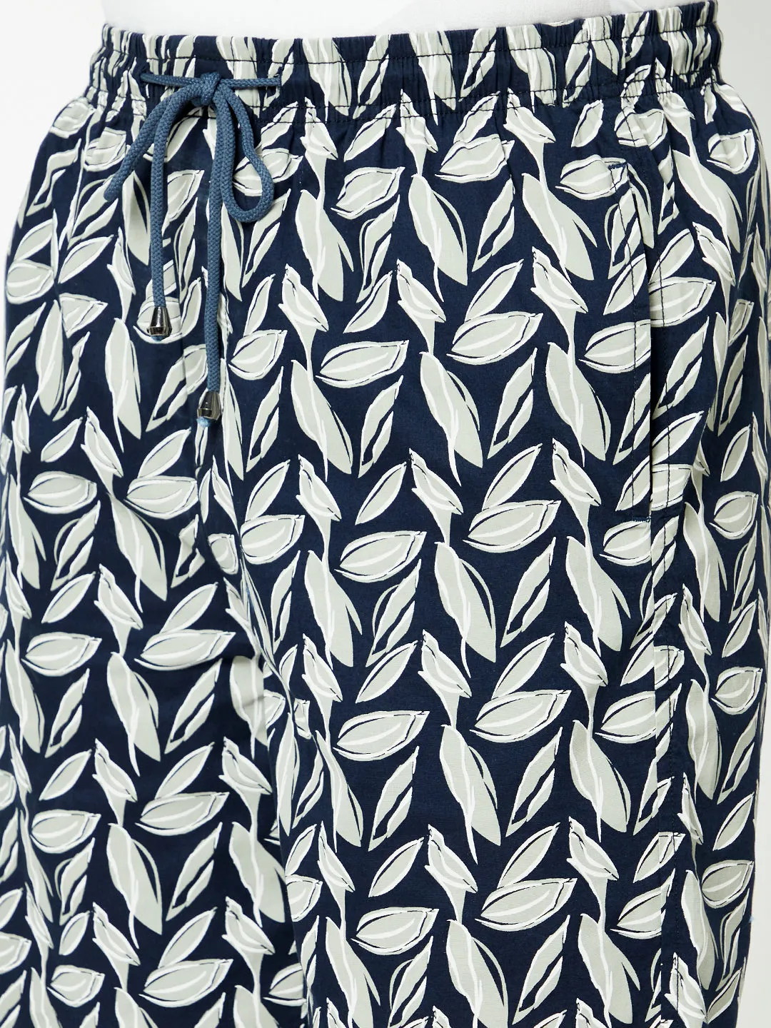 Polished Navy Blue Floral Shorts