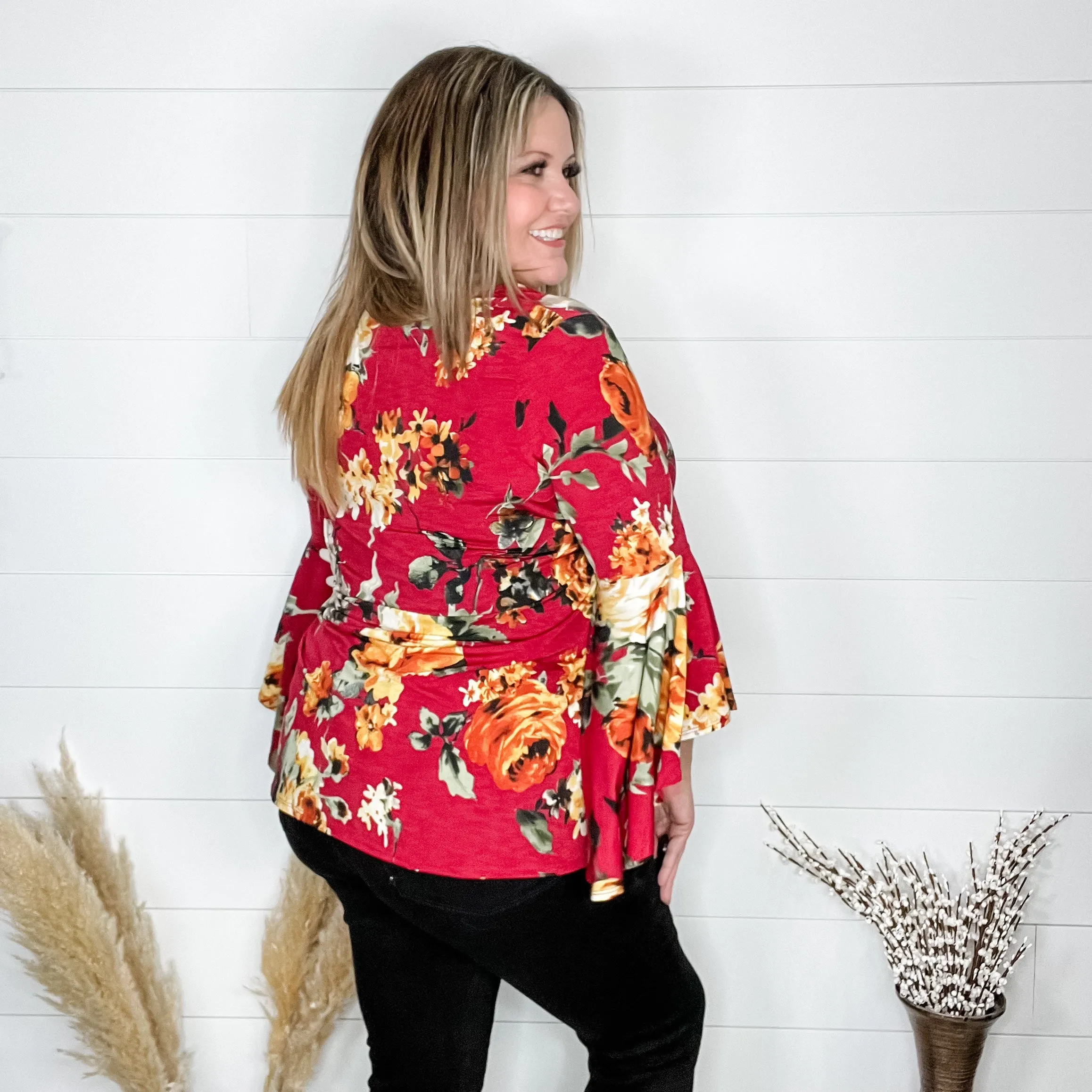 "Crisp" Bell Sleeve V Neck
