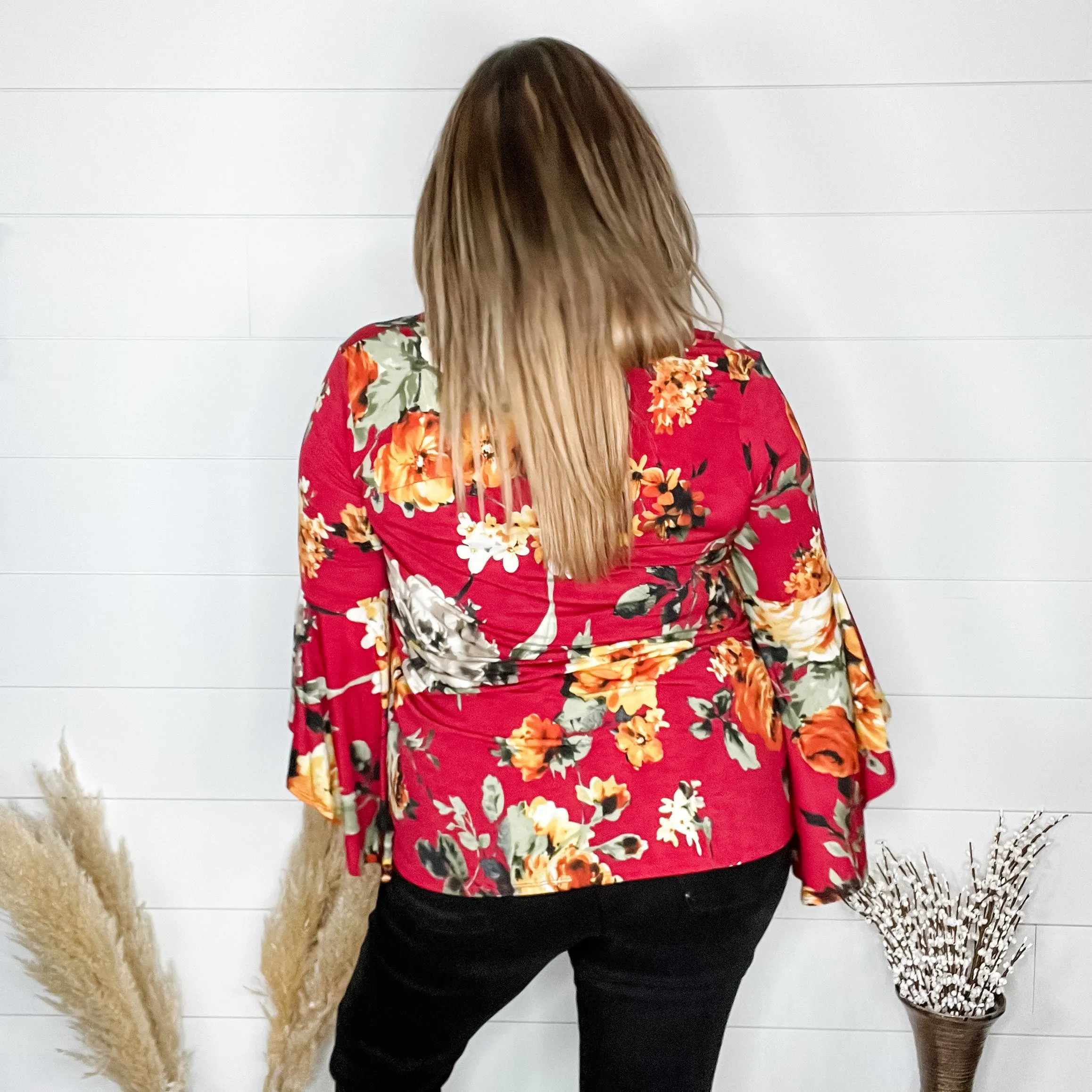 "Crisp" Bell Sleeve V Neck