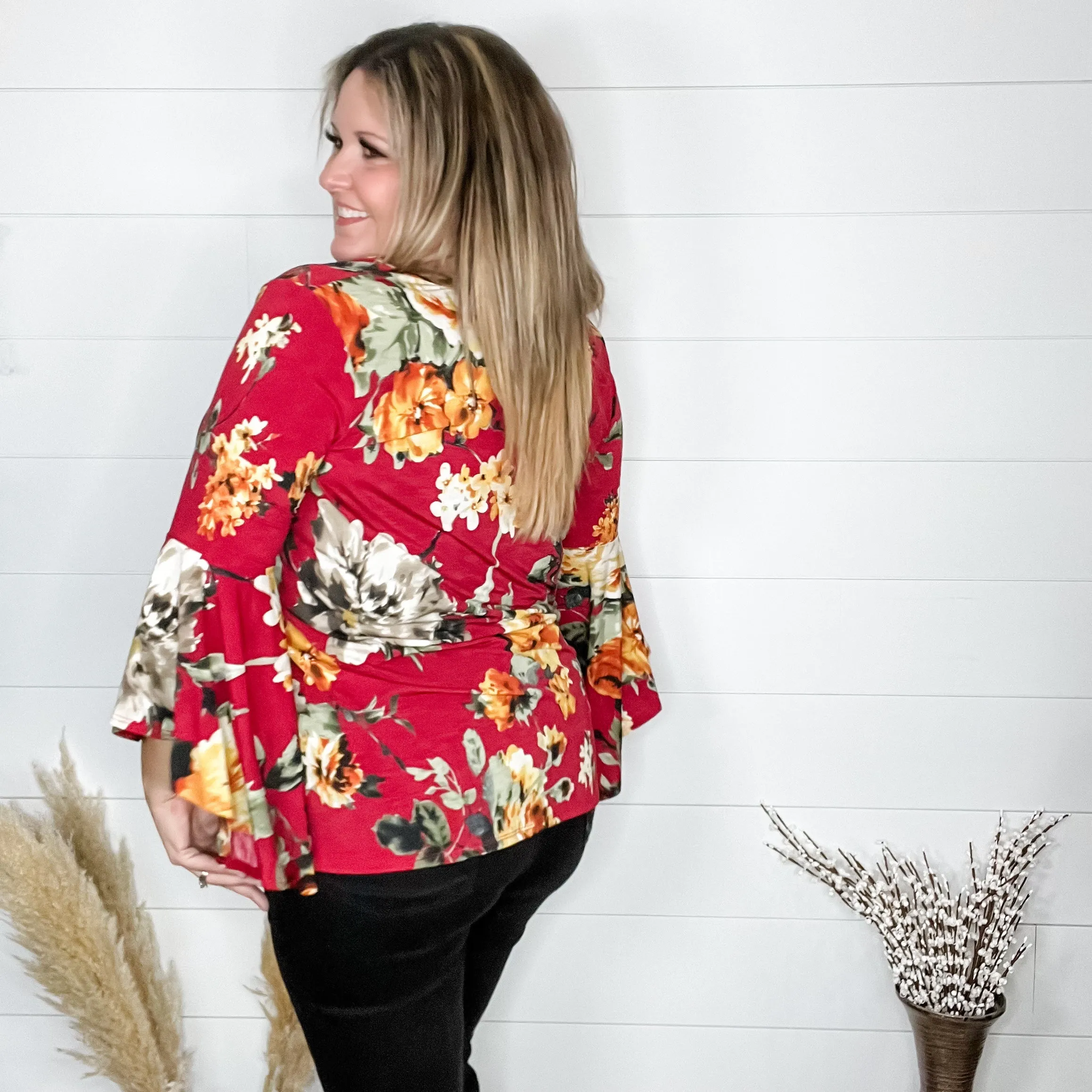 "Crisp" Bell Sleeve V Neck