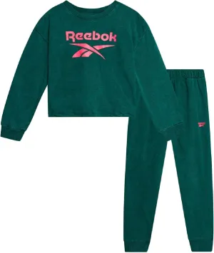 Reebok Girls' Sweatsuit Set - 2 Piece Fleece Hoodie and Jogger Sweatpants (Size: 7-12)
