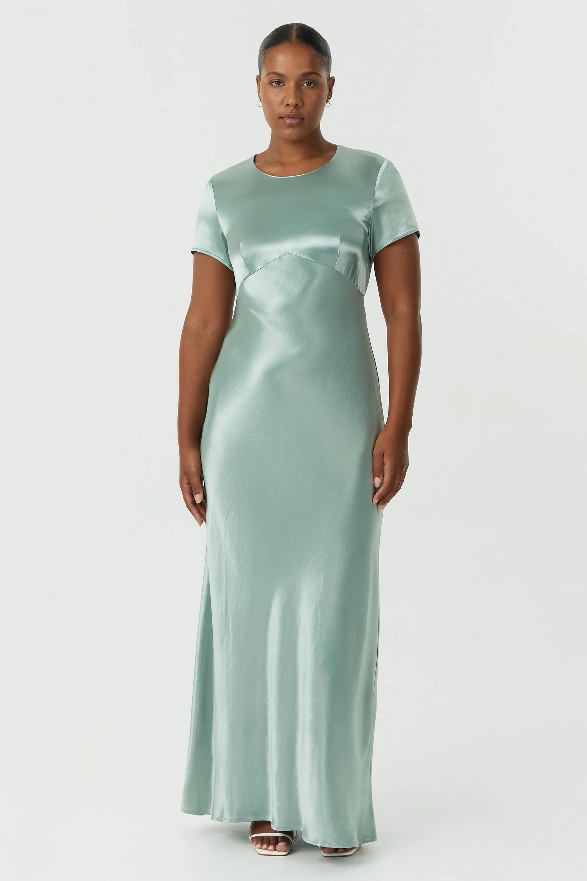 SATIN BIAS MAXI TEE DRESS | WAVE