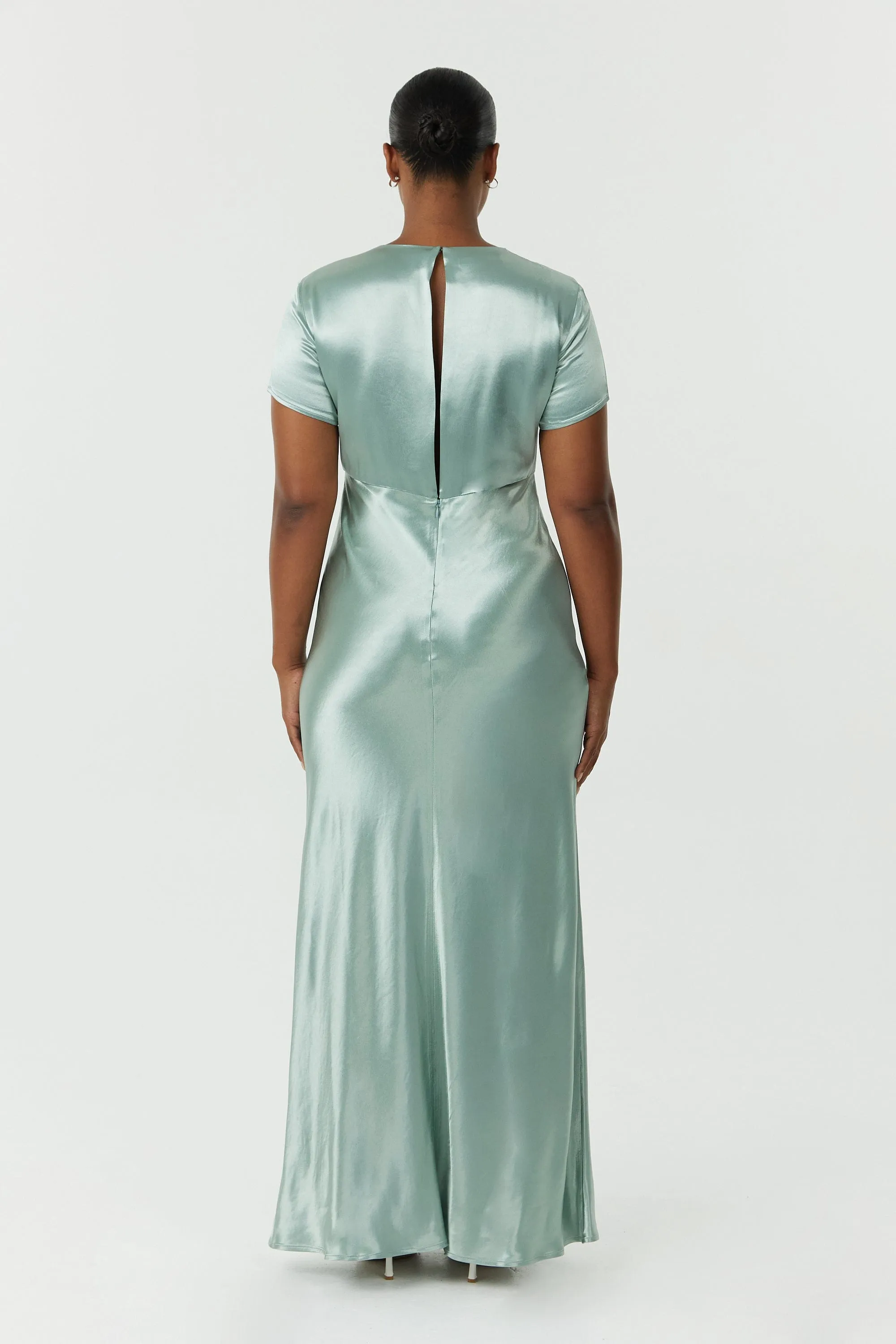 SATIN BIAS MAXI TEE DRESS | WAVE