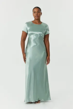 SATIN BIAS MAXI TEE DRESS | WAVE