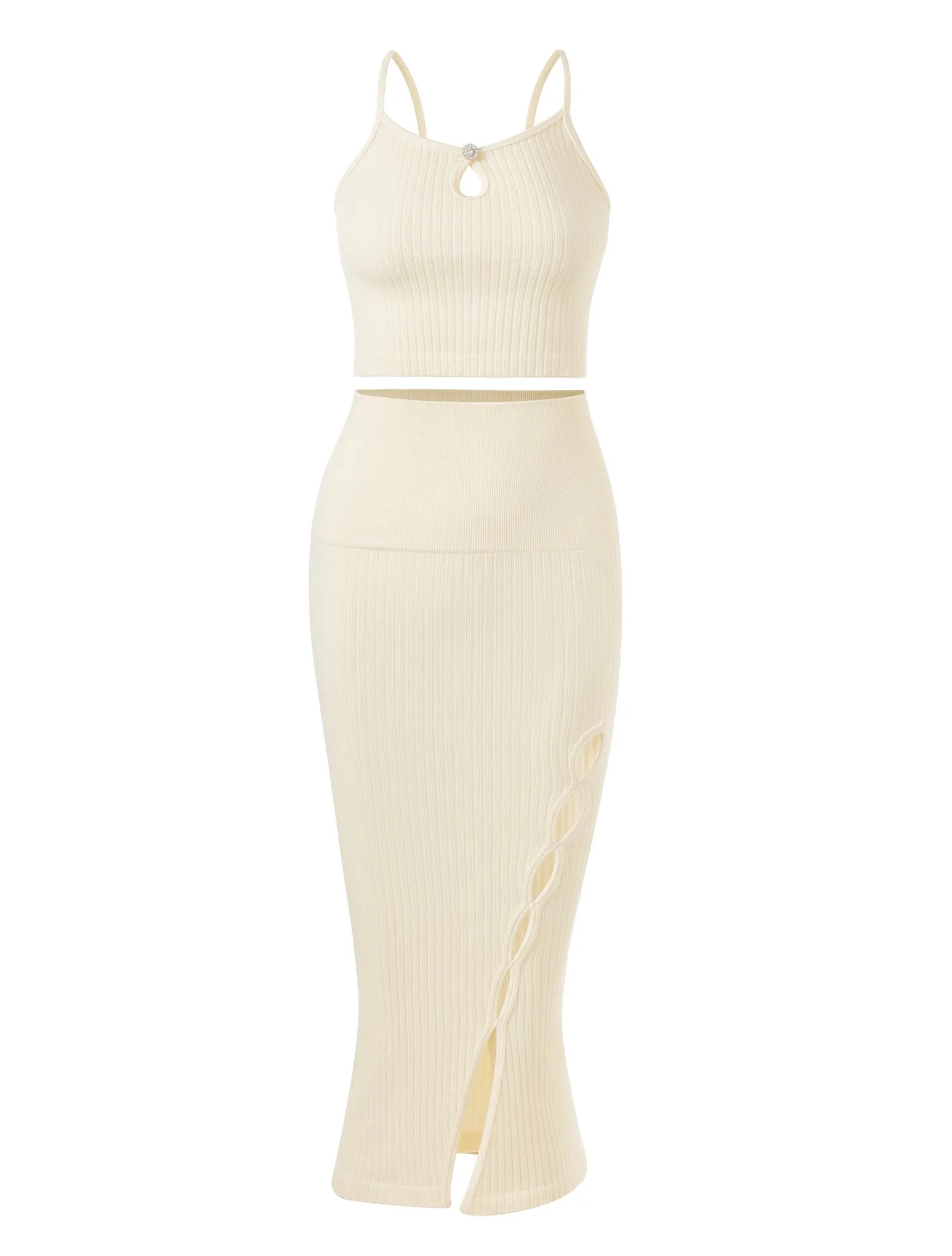 Seamless Ribbed Two-Piece Midi Dress