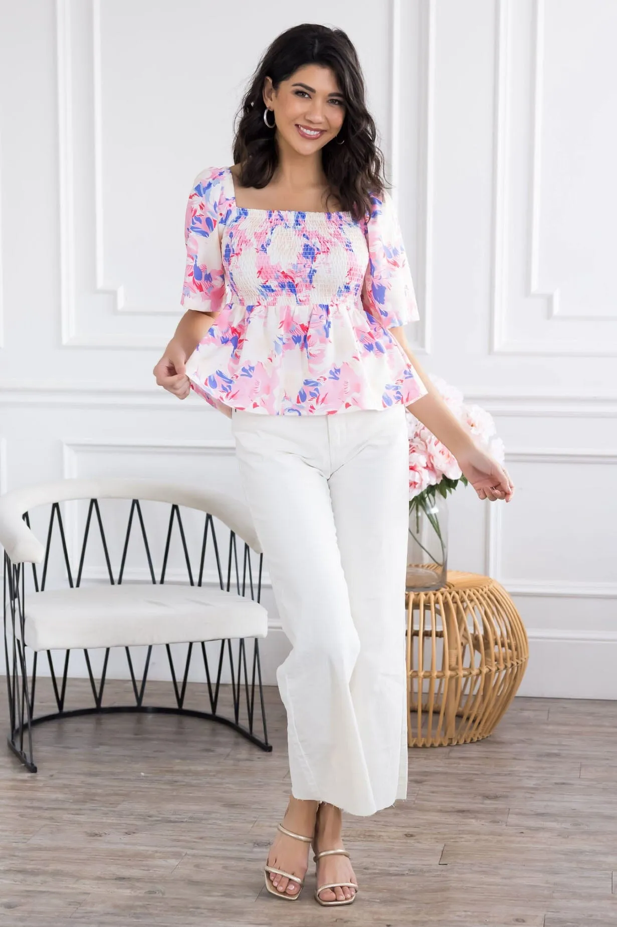 She's Elegant Peplum Blouse
