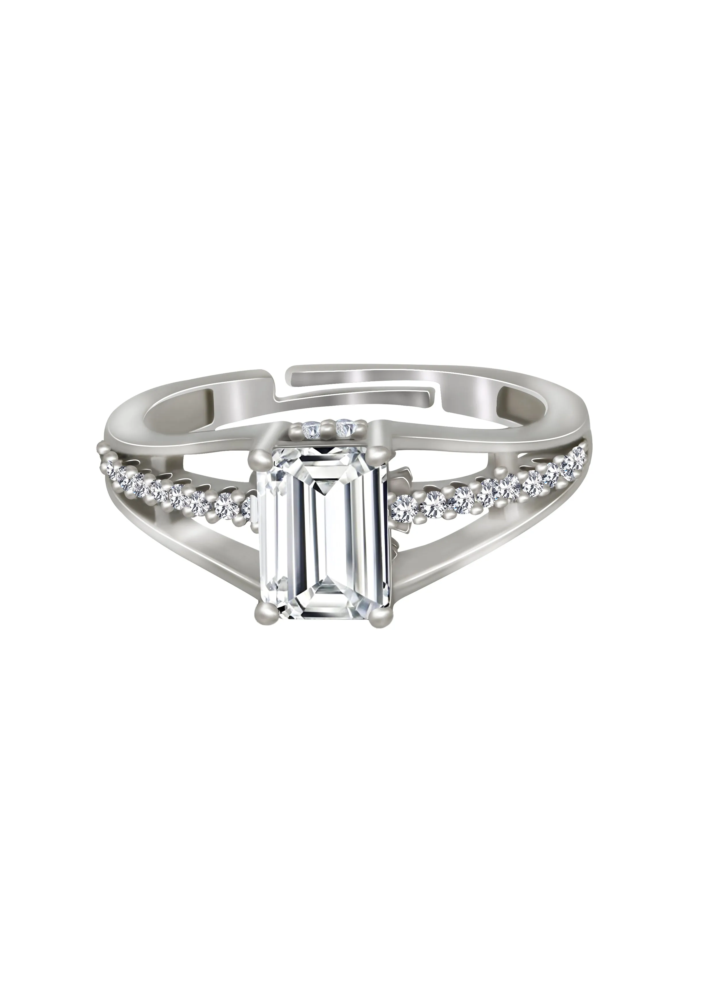 Silver Vibrant Solitaire Ring