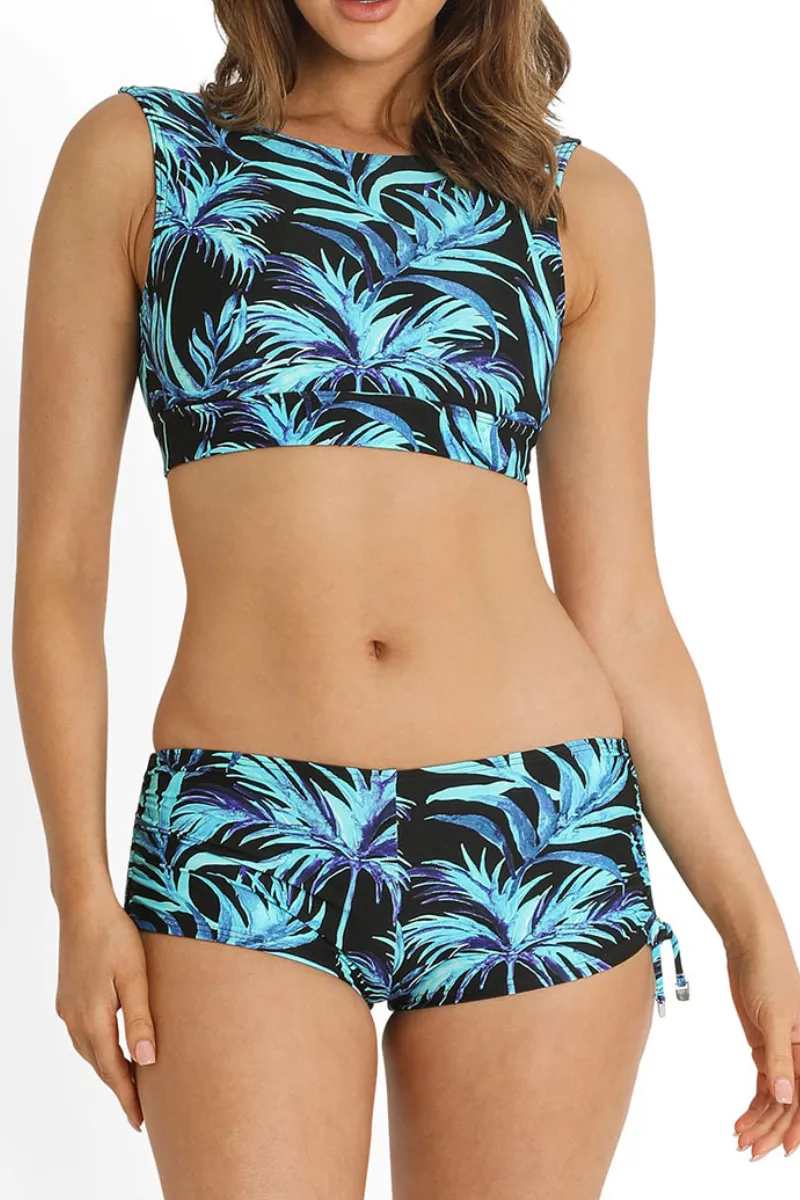 Sunseeker Pina Colada Tie Side Boyleg Pant Black