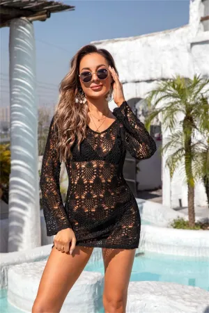 Swim Chic Backless Long Sleeve Swim Cover Up