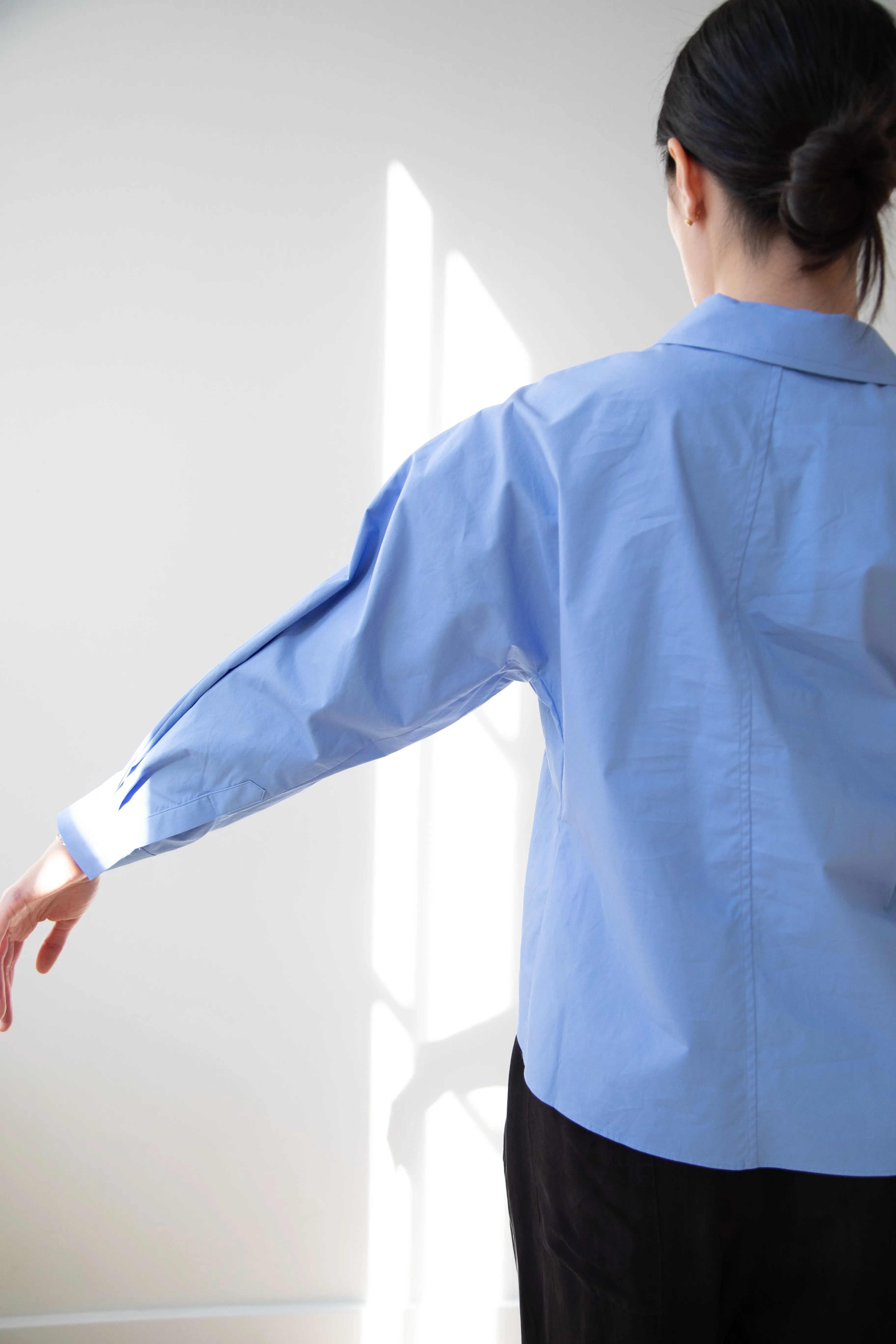 The Loom | Dolman Sleeve Blouse in Blue Cotton