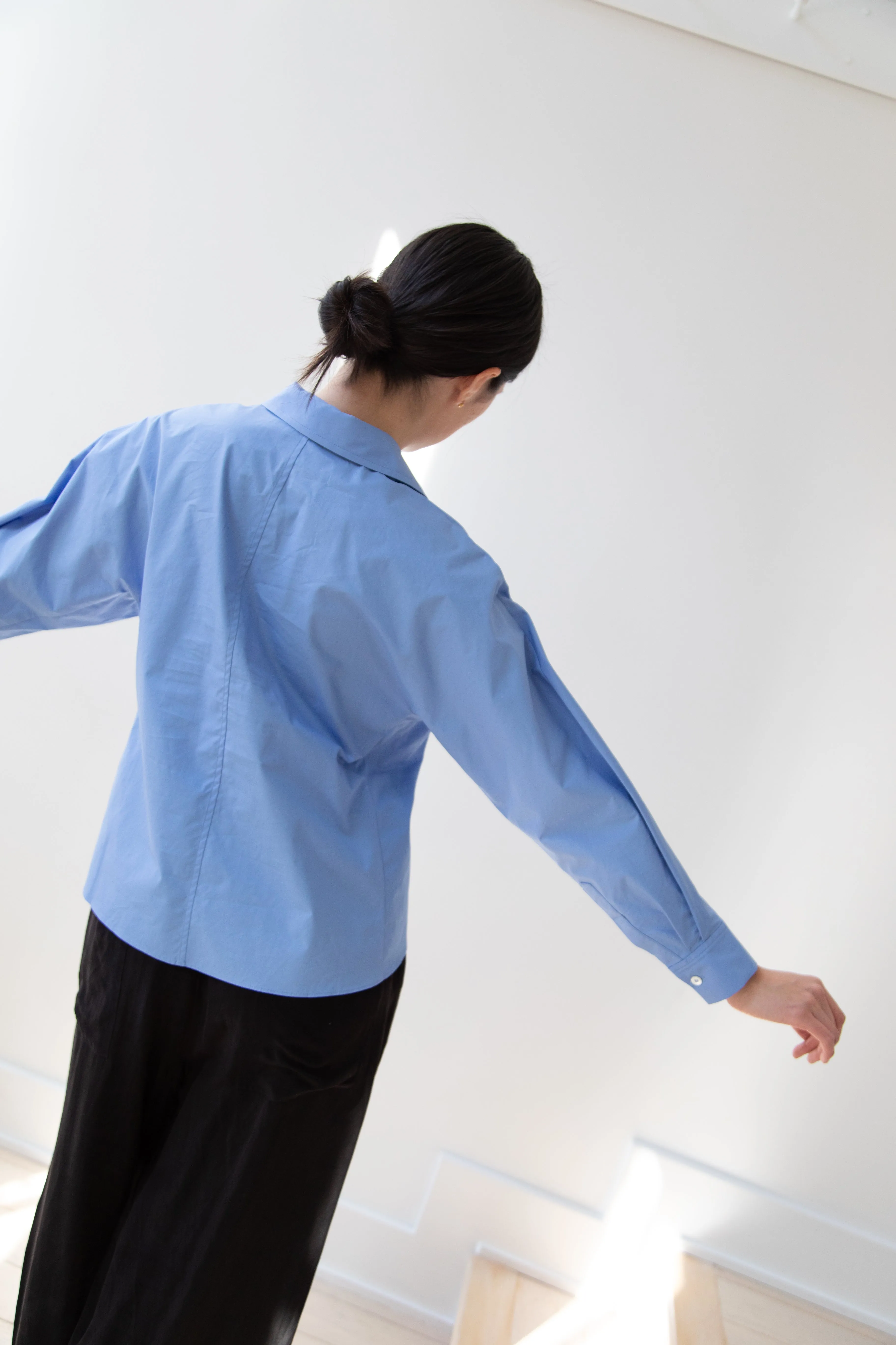 The Loom | Dolman Sleeve Blouse in Blue Cotton