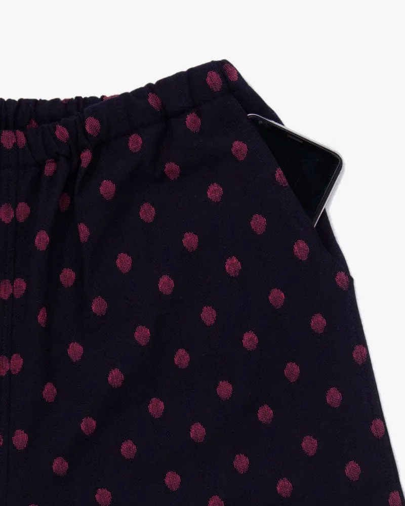 ToK Shorts, Kasuri Indigo with Red Dots