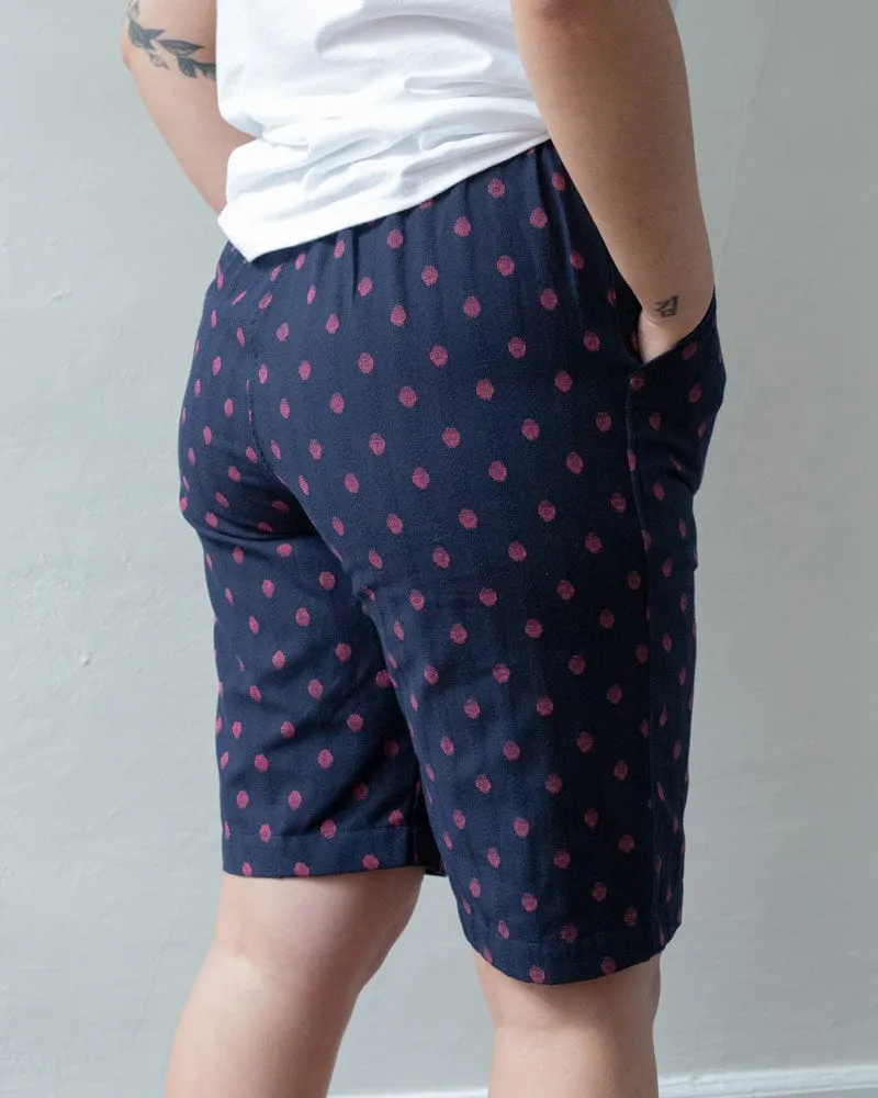 ToK Shorts, Kasuri Indigo with Red Dots