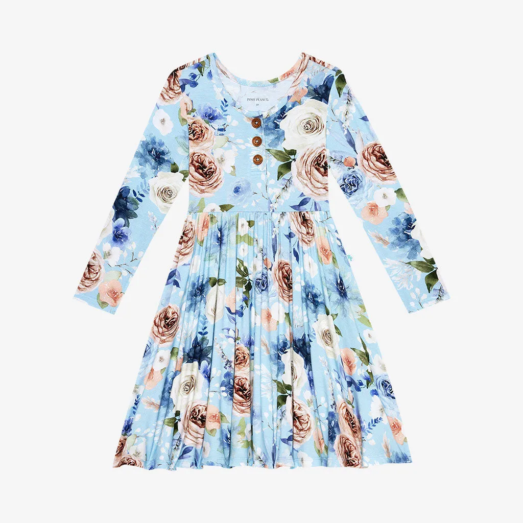 TWIRL DRESS - FROSTINE - HENLEY LONG SLEEVE
