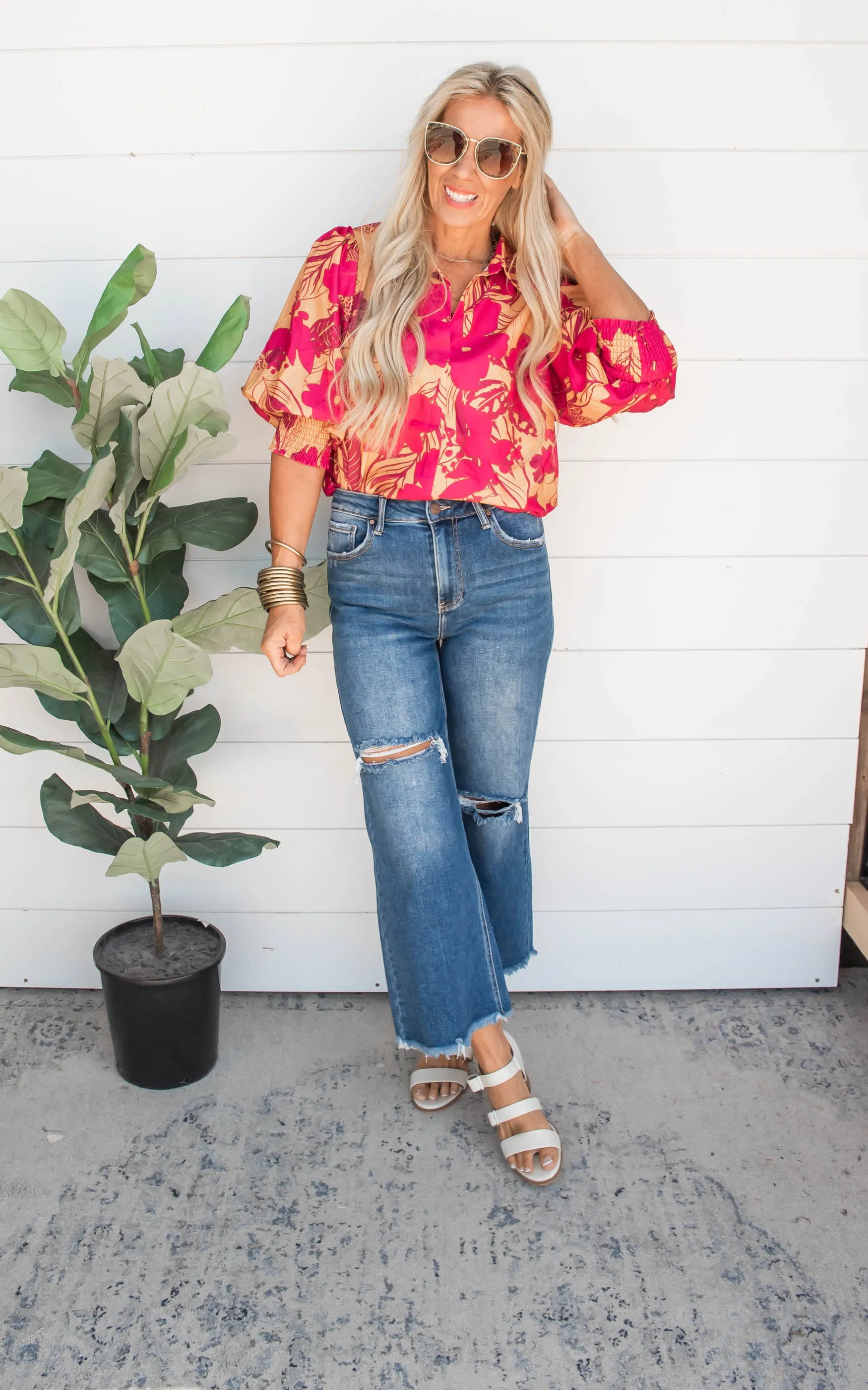 Vibrant Floral Blouse - Final Sale