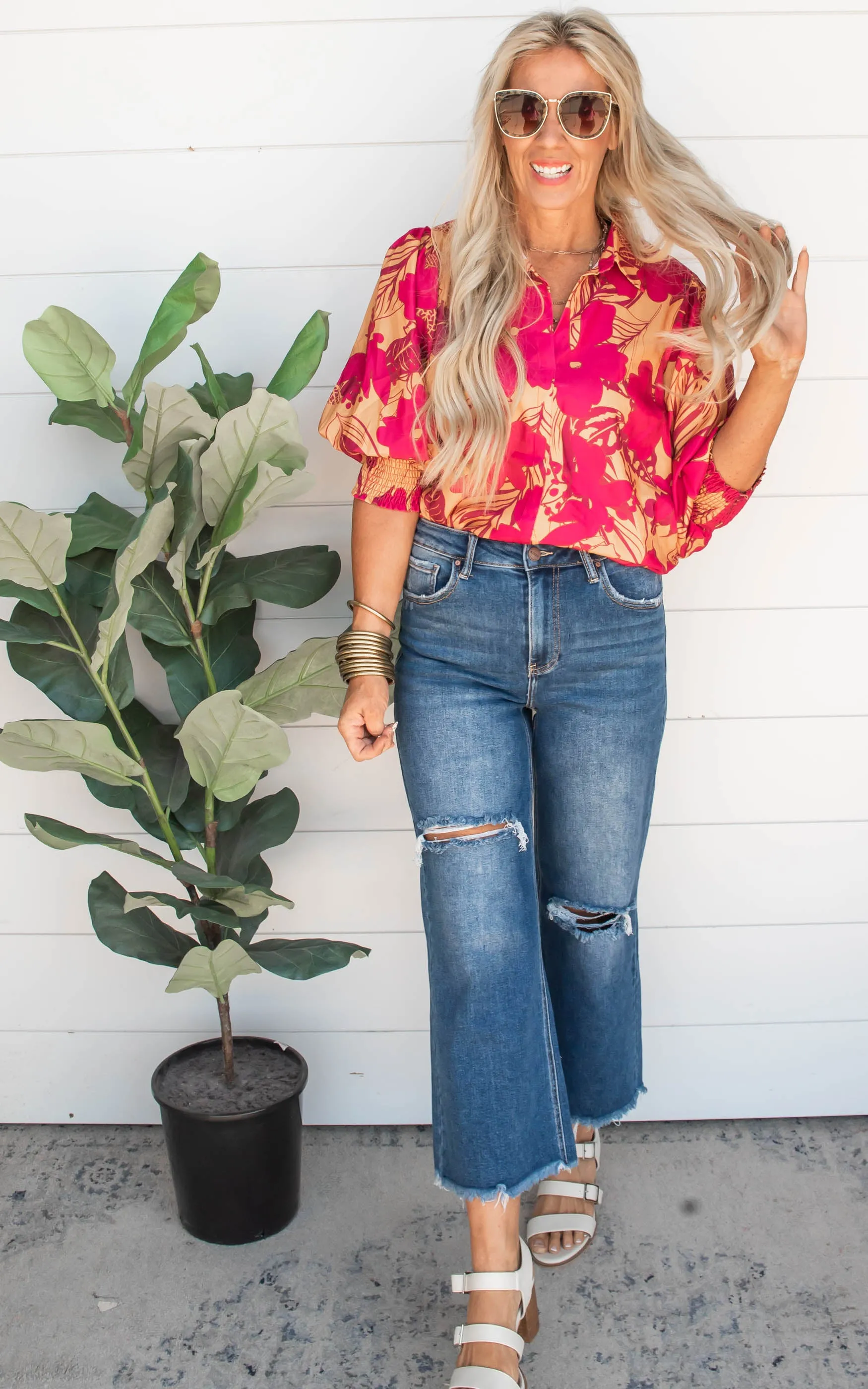 Vibrant Floral Blouse - Final Sale