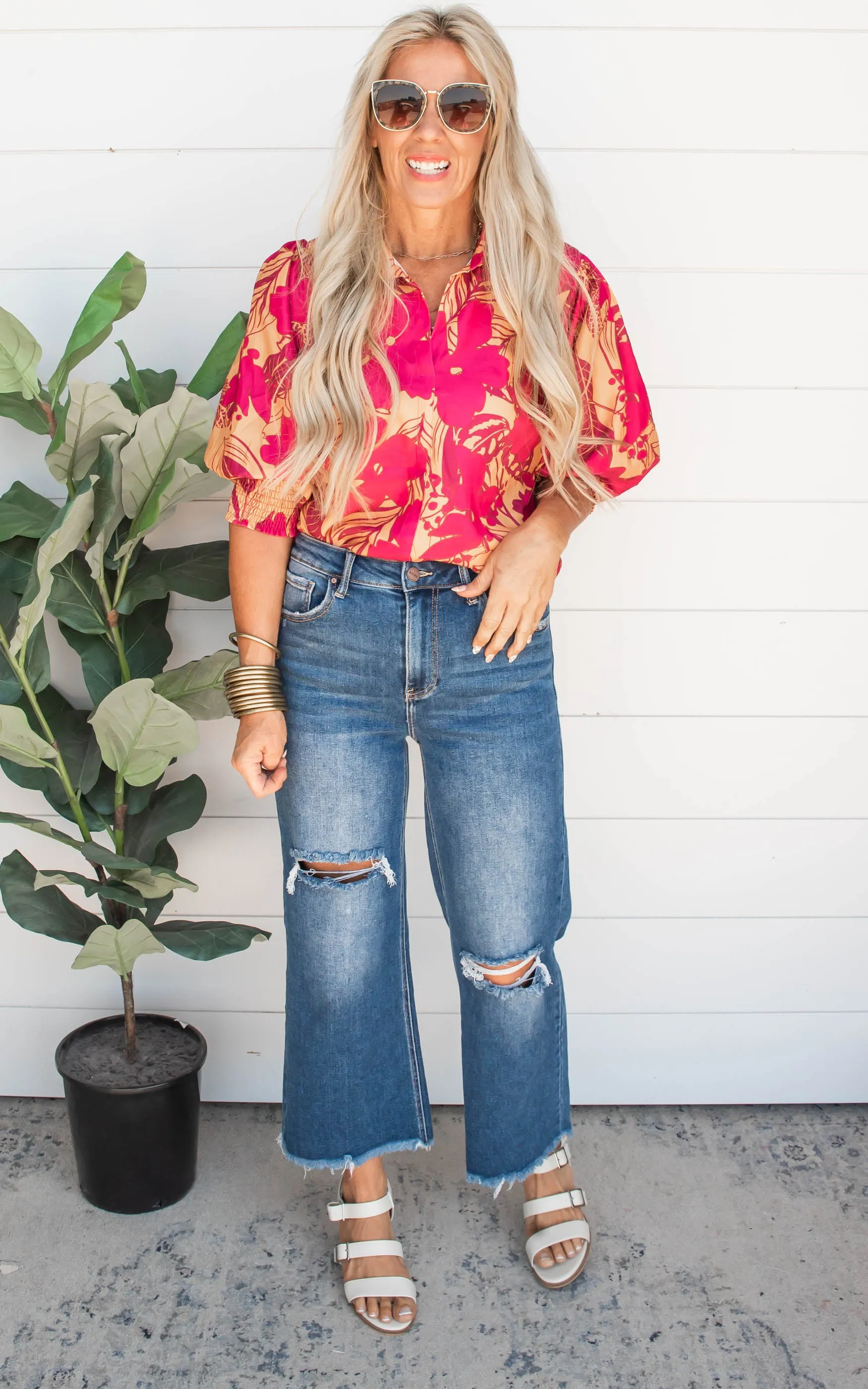 Vibrant Floral Blouse - Final Sale