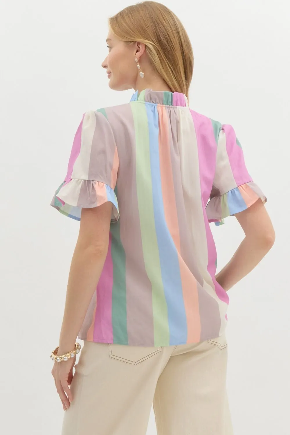 Vibrant Ruffle Top