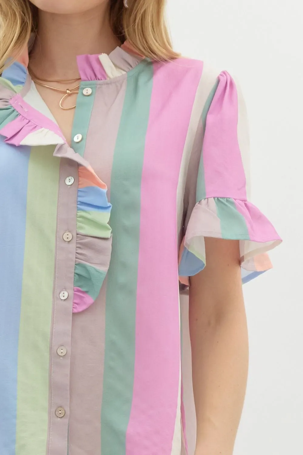 Vibrant Ruffle Top