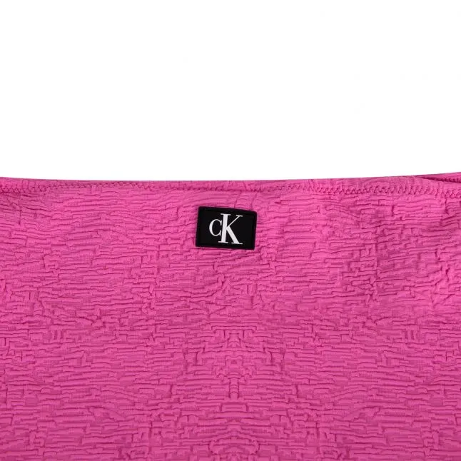 Womens Calvin Klein Bold Pink Monogram Texture Side Tie Brief
